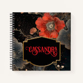 Carnet Poppies célestes personnalisées (Devant)