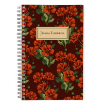 Poppies Crimson Dark Botanical