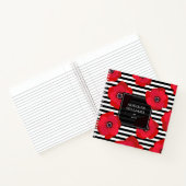 Carnet Poppies rouges et bandes noires - Nom (Intérieur)