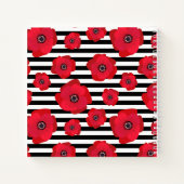 Carnet Poppies rouges et bandes noires - Nom (Dos)