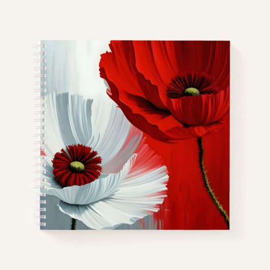 Carnet Poppies rouges et blanches (Devant)