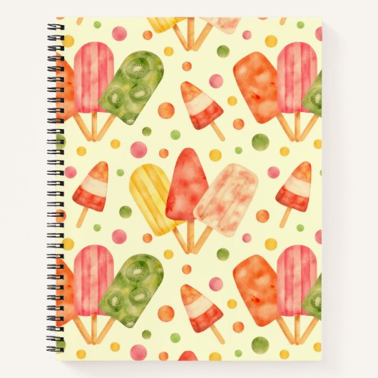 Carnet Popsicles colorés d'aquarelle (Devant)