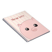 Carnet Porc rose potelé mignon de Kawaii (Côté Droit)