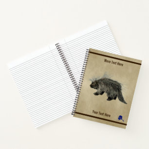 Carnet Porcupine sur vieux papier
