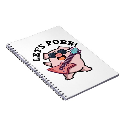 Carnet Pork Funny Rock Guitare Pig Pun (Côté Droit)