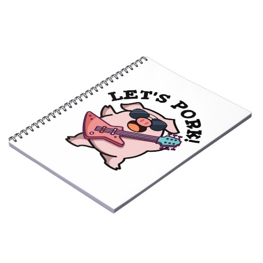 Carnet Pork Funny Rock Guitare Pig Pun (Côté gauche)