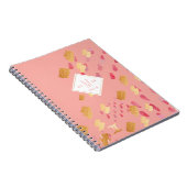 Carnet Portable Gemini Zodiac Rose et Or Abstrait (Côté Droit)