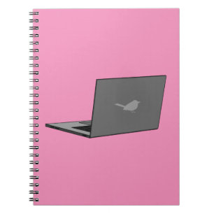 Carnet Portable gris avec logo d'oiseau