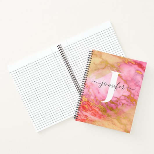 Carnet Portable Monogram Parties scintillant or Rose (Intérieur)