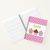 Carnet Portable Spiral Personnalisé Polka Dot Cupcakes (Intérieur)