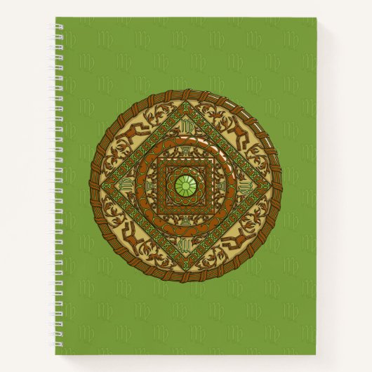 Carnet Portable Virgo Mandala Spiral (Devant)