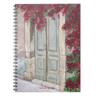 Carnet Porte Bleue Vintage Aquarelle