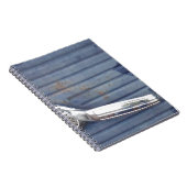 Carnet Porte bleue vintage, poignée argent (Côté Droit)