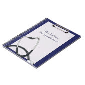 Carnet Porte - bloc bleu Médicale avec Stethoscope (Côté gauche)