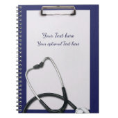 Carnet Porte - bloc bleu Médicale avec Stethoscope (Devant)