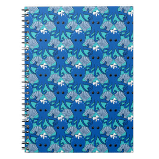 Carnet Porte - bloc octopus bleu mou