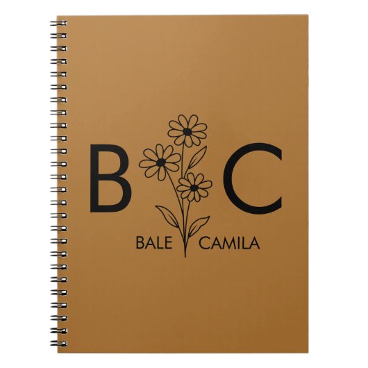 Carnet Porte-documents personnalisé avec monogramme perso (Devant)