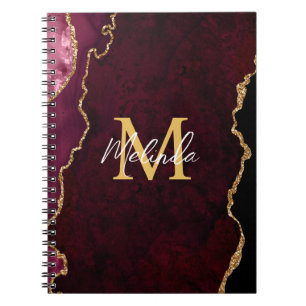Carnet Porte en marbre rouge et or