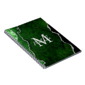 Carnet Porte en marbre vert et argent (Côté Droit)