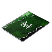 Carnet Porte en marbre vert et argent (Côté gauche)