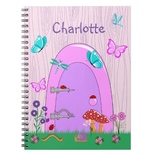 Carnet Porte Fée Rose Cute (Devant)