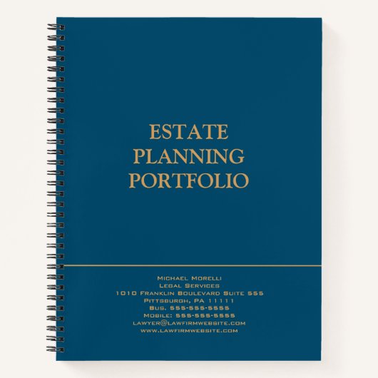 Carnet Portefeuille de planification immobilière - Bleu | (Devant)