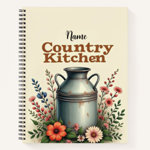 Carnet Portefeuille de recettes rustique