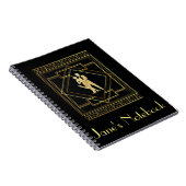 Carnet Portes Art déco noir et or flapper des années 1920 (Côté Droit)