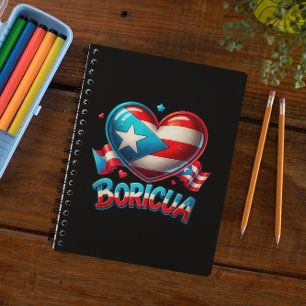Carnet Porto Rico Boricua Love Heart Flag