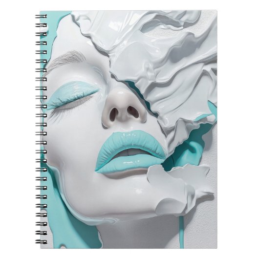 Carnet Portrait Abstrait de Fille au Liquide Menthe (Devant)