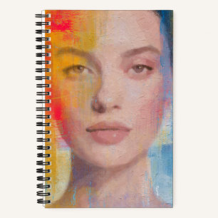 Carnet Portrait Abstrait Vibrant à l'Impasto