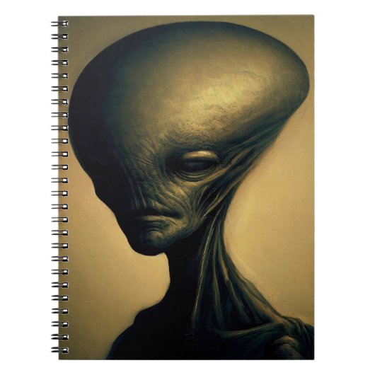 Carnet Portrait Alien tiré à la main (Devant)