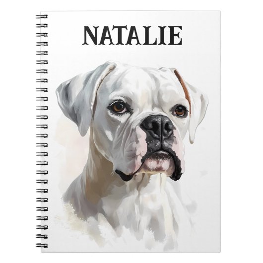 Carnet Portrait Boxer personnalisé (Devant)