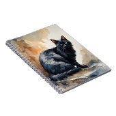 Carnet Portrait d'aquarelle de poitrine de chat noir (Côté Droit)