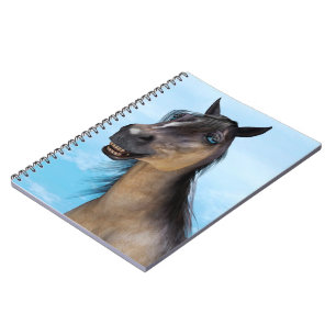 Carnet Portrait d'art humoristique de cheval souriant