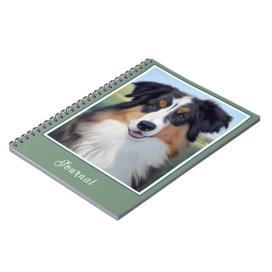 Carnet Portrait d'Australian Shepherd - (Côté gauche)