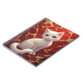 Carnet Portrait de chat blanc avec motif de craquelure ro (Côté gauche)