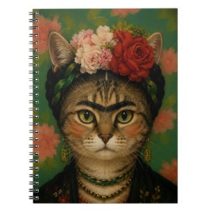 Carnet Portrait de chat de Frida Kahlo, impression d'art
