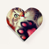 Carnet Portrait de chat frappant avec patte (Devant)
