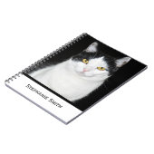 Carnet Portrait de chat noir et blanc (Côté gauche)