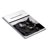 Carnet Portrait de chat noir mignon (Côté Droit)