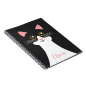 Carnet Portrait de chat noir mignon du milieu du siècle (Côté Droit)