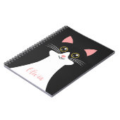 Carnet Portrait de chat noir mignon du milieu du siècle (Côté gauche)