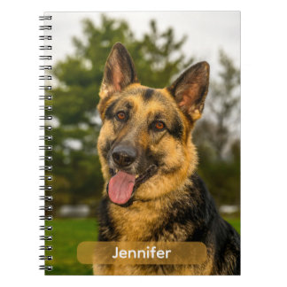 Carnet Portrait de chien Berger Allemand heureux