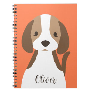 Carnet Portrait de chien brun et blanc mignon
