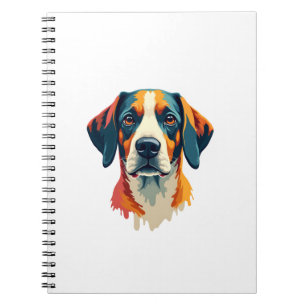 Carnet Portrait de chien coloré vintage style pop art Il