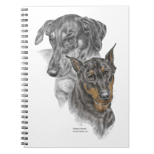 Carnet Portrait de deux Dobermans