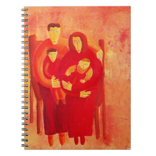Carnet Portrait de famille assis Peinture d'art contempor