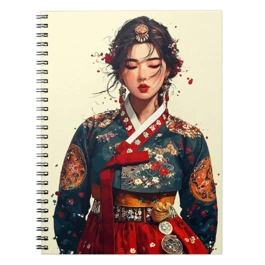 Carnet Portrait de femme coréenne moderne en Hanbok (Devant)
