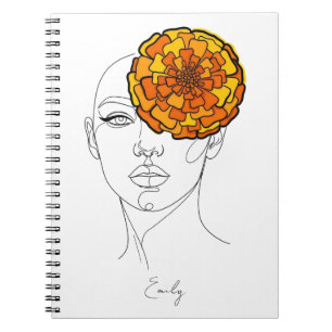 Carnet Portrait de fleur de naissance personnalisé d'octo